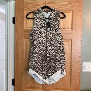 NWT One Teaspoon XXS Leopard Print Romper